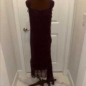Vintage Plum Sleeveless Dress midi cowl neck size 12 (runs small) jonathanmartin